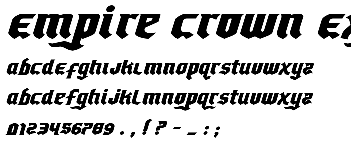 Empire Crown Expanded Italic font